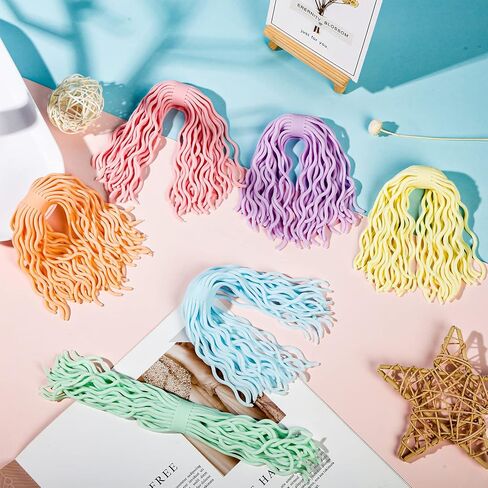 6 Pieces Ramen Noodle Fidget Toy Stretchy Spaghetti Ball Ramen Noodles Sensory String Toy for Stress Relieve Early Education for Birthday Party Valentine's Day Easter Basket Stuffing (Multicolor) in Saudi Arabia