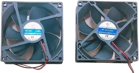 مادة بلاستيكية DC12V DC24V DC110V DC220V علبة محول مكبر كهربائي مروحة تبريد مع برغي 80 * 80 مم 90 * 90 مم (90 × 90 مم، DC12V) in Saudi Arabia