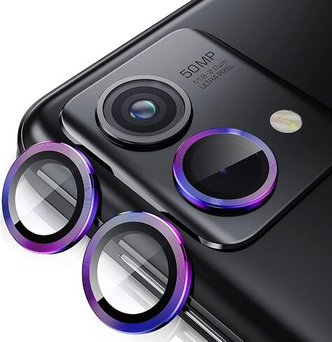 واقيات عدسات الكاميرا Motorola Moto G Stylus 2024، غطاء كاميرا زجاجي مقوى رفيع للغاية ومقاوم للخدش مع حواف من الألومنيوم، غطاء عدسة معدني فردي، اللون in Kuwait