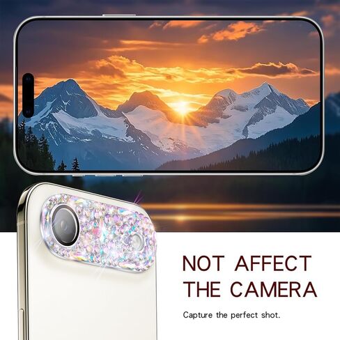 واقي عدسة الكاميرا Cavdycidy Bling Diamond متوافق مع iPhone 17 Pro، غطاء كاميرا معدني لامع، عدسة زجاجية مقواة 9H شاشة كاملة وواقي حجر الراين اللامع in Kuwait