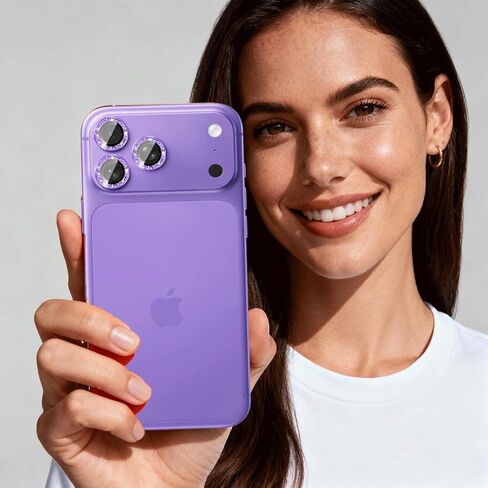 متوافق مع iPhone 16 Pro/iPhone 16 Pro Max واقي عدسة الكاميرا، غطاء كاميرا فاخر لامع لطيف للنساء، مضاد للخدش (3 واقيات + 1 إضافي)، وردي in Kuwait