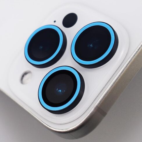 Luminous Camera Lens Protector for iPhone 16 Pro / 16 Pro Max Metal Ring Tempered Glass Glow in The Dark Lens Cover (3PCS) (Green, for iPhone 16 Pro/16 Pro Max) in Saudi Arabia