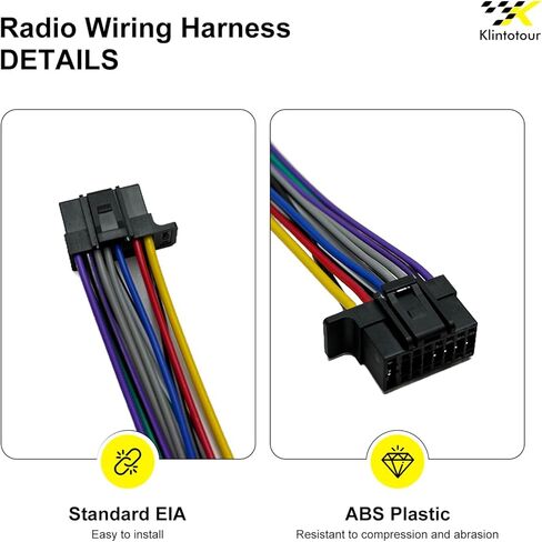 Radio Wiring Harness Connector Compatible with Sony 16-Pin Stereos, Aftermarket Power and Speaker Wire Plug for CDX DSX/DXS MEX WX Series, Fits CDXGT57UPW DSXM80 DXSM5511BT MEXN4300BT WX920BT in Saudi Arabia