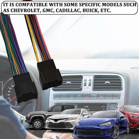Car Radio Stereo Wiring Harness Connector, Radio Wiring Harness with Antenna Adapter Compatible with GM Chevy 2006-2013, GMC 2006-2017, Pontiac, Cadillac, Buick (Multicolored) in Saudi Arabia