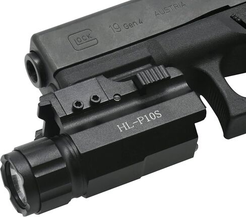 HiLight P10S 500 Lumen Pistol LED Strobe Flashlight مع Weaver Quick Release لسلسلة Glock، Sig Sauer، Smith & Wesson، Springfield، Beretta، Ruger، و Heckler & Koch، إلخ. in Saudi Arabia