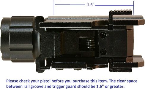HiLight P10S 500 Lumen Pistol LED Strobe Flashlight مع Weaver Quick Release لسلسلة Glock، Sig Sauer، Smith & Wesson، Springfield، Beretta، Ruger، و Heckler & Koch، إلخ. in Saudi Arabia