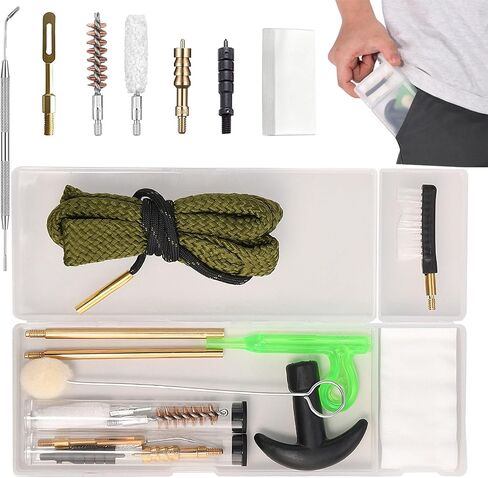 Pistol Cleaning Kit, Pocket-Sized Handgun Cleaning Kit, Single Caliber with Bore Brushes, Safety Flag & More in Saudi Arabia