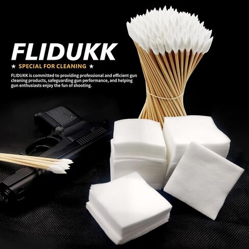 Universal Gun Cleaning Supplies -All in One Gun CLP Oil+ Lint Free Gun Cleaning Patches+ 6" Pointed Gun Swab,Gun Cleaning Kits Lubrication for 9mm and All Caliber of Firearms -Choose Your Set in Saudi Arabia