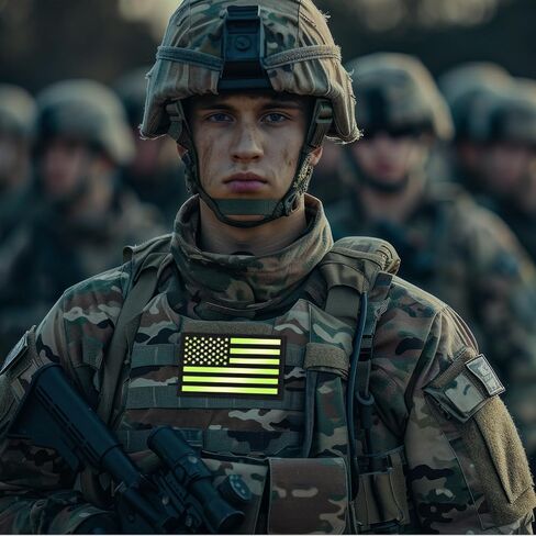 Dingion 2 Pcs 5 x 3 Inch Reflective US USA Flag Patch Infrared IR American Flag Tactical Military Vest Patches Hook Loop Fastener Backing Emblem for Vest Backpacks Shirts (Black) in Saudi Arabia