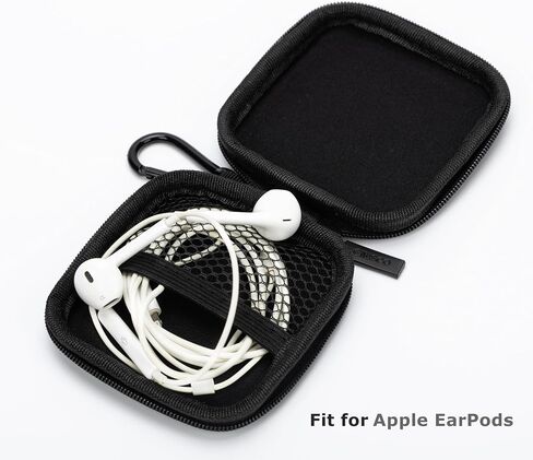 Ginsco Mini-Portable Hard Shell Earbuds Case for Apple EarPods/Samsung Galaxy Wired Earbuds, Headphones USB-C Wired Ear Buds, Travel Case with Carabiner for Earphones Earplugs in Saudi Arabia