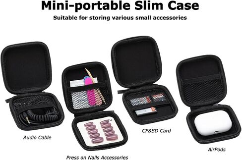 Ginsco Mini-Portable Hard Shell Earbuds Case for Apple EarPods/Samsung Galaxy Wired Earbuds, Headphones USB-C Wired Ear Buds, Travel Case with Carabiner for Earphones Earplugs in Saudi Arabia