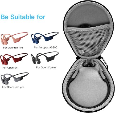 Compatible for Shokz Case,Hard Travel Bag Compatible for Aftershokz Aeropex AS800,Shokz OpenRun Pro,OpenSwim,OpenSwim Pro,OpenRun,OpenRun Mini,OpenComm Bone Conduction Headphones in Saudi Arabia