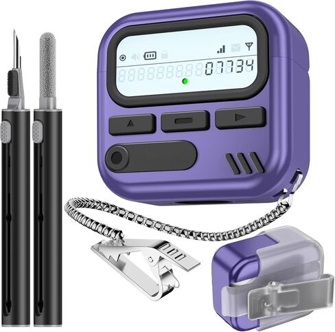 (with Safety Lock) Pager Cases for AirPods 4 Case Cover 2024 with Cleaner Kit,Sturdy Hard PC Protective for Apple AirPods 4th Generation Case for Men Women,AirPods 4 Accessories with Keychain-Black in Saudi Arabia