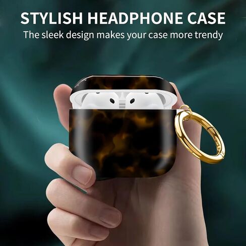 Cute Case Cover Compatible with AirPod 4th Generation 2024, Shockproof for Women & Girls with Cute Golden Round Buckle – Protective, Anti-Drop Design(Luxury Brown Leopard) in Saudi Arabia