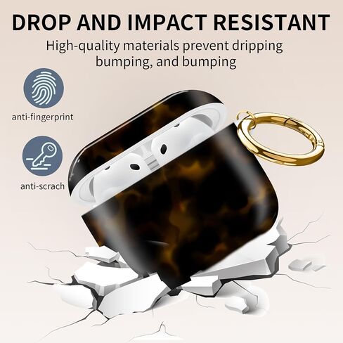 Cute Case Cover Compatible with AirPod 4th Generation 2024, Shockproof for Women & Girls with Cute Golden Round Buckle – Protective, Anti-Drop Design(Luxury Brown Leopard) in Saudi Arabia