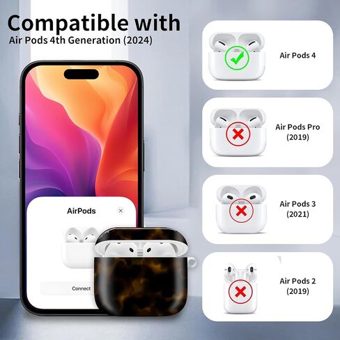 Cute Case Cover Compatible with AirPod 4th Generation 2024, Shockproof for Women & Girls with Cute Golden Round Buckle – Protective, Anti-Drop Design(Luxury Brown Leopard) in Saudi Arabia
