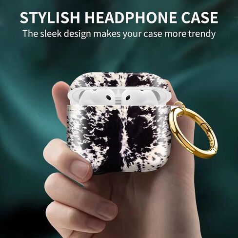 Cute Case Cover Compatible with AirPod 4th Generation 2024, Shockproof for Women & Girls with Cute Golden Round Buckle – Protective, Anti-Drop Design(Luxury Brown Leopard) in Saudi Arabia