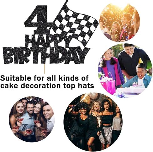 سعيد 3 عيد ميلاد كعكة توبر سيارة كعكة توبر سباق السيارات كعكة الزينة لسباق السيارات متقلب العلم تحت عنوان الاطفال صبي فتاة عيد ميلاد سعيد الطرف الامدادات in Saudi Arabia