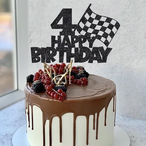 سعيد 3 عيد ميلاد كعكة توبر سيارة كعكة توبر سباق السيارات كعكة الزينة لسباق السيارات متقلب العلم تحت عنوان الاطفال صبي فتاة عيد ميلاد سعيد الطرف الامدادات in Saudi Arabia