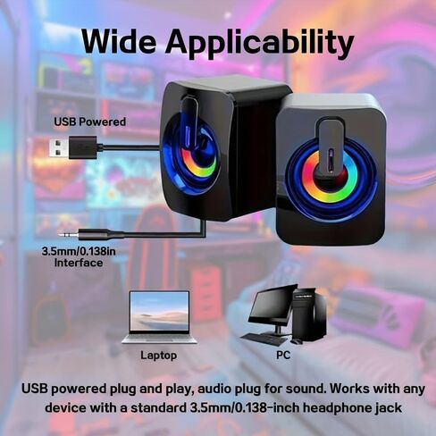 Computer Speakers PC Sound Box USB Wired Microphone for Desktop Computer in Saudi Arabia