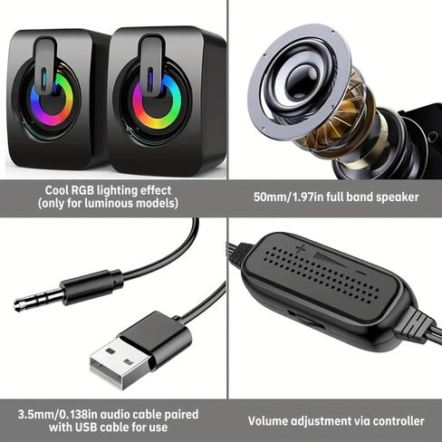 Computer Speakers PC Sound Box USB Wired Microphone for Desktop Computer in Saudi Arabia