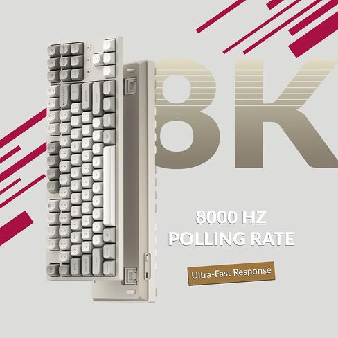 لوحة مفاتيح ميكانيكية سلكية مخصصة Keychron C1 Pro 8K QMK، دعم مشغل تخطيط TKL مع مفتاح أحمر فائق قابل للتبديل السريع، أغطية مفاتيح PBT متوافقة مع نظام التشغيل Mac Windows Linux in Saudi Arabia
