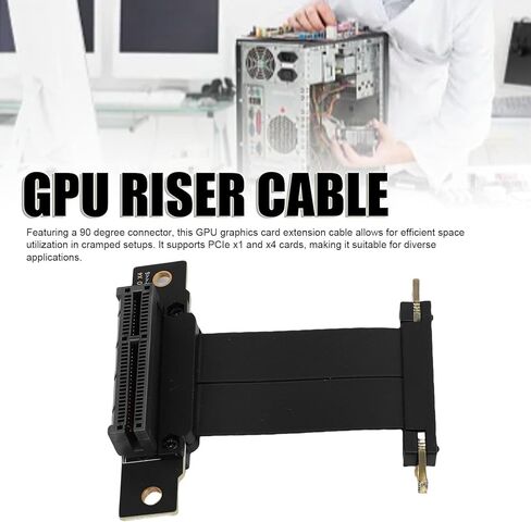 VBESTLIFE PCIe 4.0 X4 Riser Cable for M.2, WiFi, Firewire, USB, Sound Cards, etc, 90 Flexible GPU Graphics Card Extension Cable (10cm) in Saudi Arabia