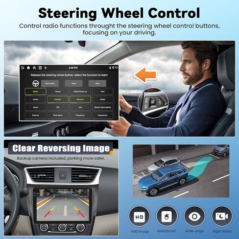 for Nissan Sentra 2013-2017 Radios Android 11 Car Stereo with Wireless Apple CarPlay Android Auto Mirror Link Bluetooth 2G+32G 10.1 Inch HD Touchscreen GPS Navigation FM WiFi SWC+Backup Camera in Saudi Arabia