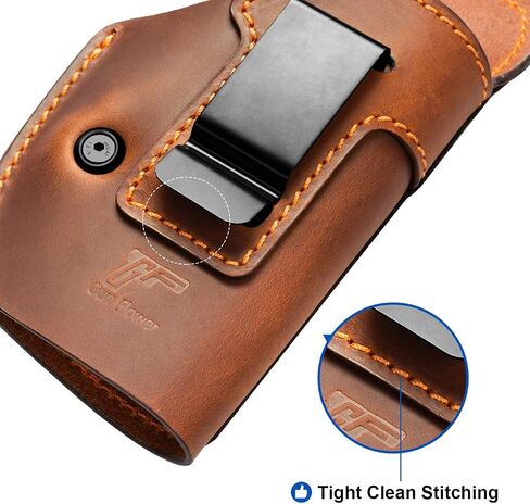 Full Grain Leather IWB Holster for Most 1911 Style Handguns 5" 4.25" 4" Barrel, Compatible with Kimber, Colt, Tisas, S&W, Sig, Springfield, S&W, Ruger SR, Remington & More,Not Fit Optics/Light in Saudi Arabia
