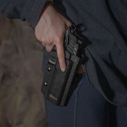 GRITR OWB Kydex Pistol Holster for Springfield Armory Prodigy | Gun Accessory w/Optic Cut, Adjustable Retention & Cant, Compatible with Safariland QLS/G-Code RTI Attachments - Right/Left Hand Options in Saudi Arabia