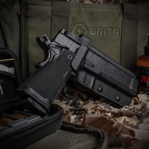GRITR OWB Kydex Pistol Holster for Springfield Armory Prodigy | Gun Accessory w/Optic Cut, Adjustable Retention & Cant, Compatible with Safariland QLS/G-Code RTI Attachments - Right/Left Hand Options in Saudi Arabia