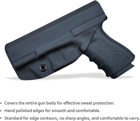 POLE.CRAFT IWB Kydex Holster يناسب: Glock 19 19X 25 44 45 (Gen 1-5) & Glock 23 32 (Gen 3-4) مسدس - حزام خصر داخلي مخفي - غطاء زر ماج - مدخل موسع - بدون تآكل، بدون اهتزاز in Kuwait