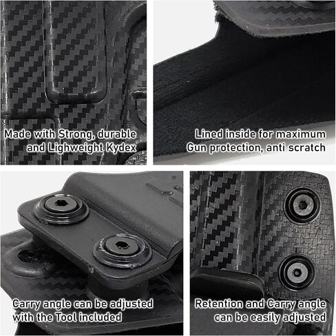 Iwb Kydex Holster يناسب Bersa Thunder 380 حمل مخفي بواسطة Houston Gun Holsters - مبطن من الداخل للاحتفاظ القوي والحماية - مشبك من البلاستيك المقوى - خفيف الوزن in Kuwait