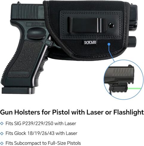 حافظة حمل مخفية مع حافظات مسدس ضوء الليزر للرجال والنساء حافظة مسدس IWB عالمية تناسب معظم المسدسات مع مصباح يدوي ليزر in Kuwait