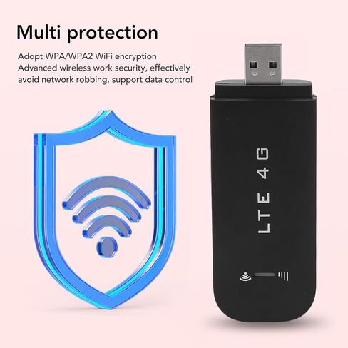 VBESTLIFE 4G LTE USB WiFi Dongle، جهاز توجيه نقطة اتصال متنقلة، جهاز مودم محمول لـ 10 مستخدمين مع فتحة بطاقة SIM للسفر، لآسيا وأفريقيا والشرق الأوسط (أبيض) in Saudi Arabia
