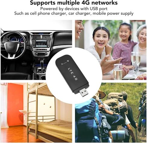 VBESTLIFE 4G LTE USB WiFi Dongle، جهاز توجيه نقطة اتصال متنقلة، جهاز مودم محمول لـ 10 مستخدمين مع فتحة بطاقة SIM للسفر، لآسيا وأفريقيا والشرق الأوسط (أبيض) in Saudi Arabia