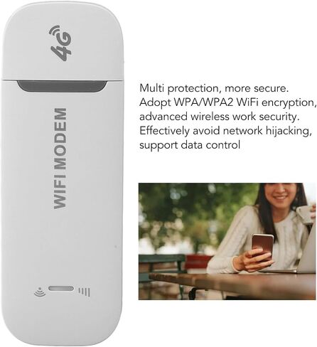 VBESTLIFE 4G LTE USB WiFi Dongle, Mobile Hotspot Router, 150Mbps High Speed Portable Modem Device with SIM Card Slot for Travel, Support 10 Users (Black) in Saudi Arabia
