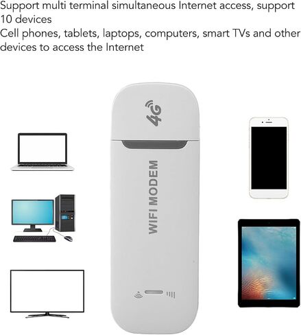 VBESTLIFE 4G LTE USB WiFi Dongle, Mobile Hotspot Router, 150Mbps High Speed Portable Modem Device with SIM Card Slot for Travel, Support 10 Users (Black) in Saudi Arabia