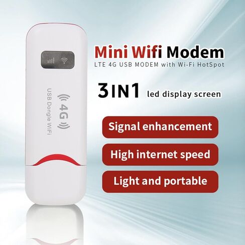 Sanpyl 4G LTE USB WiFi Hotspot, 4G Mobile Hotspot Router with SIM Card Slot, 150Mbps Pocket Network WiFi Modem Support 10 Users, for Travel and Business in Saudi Arabia