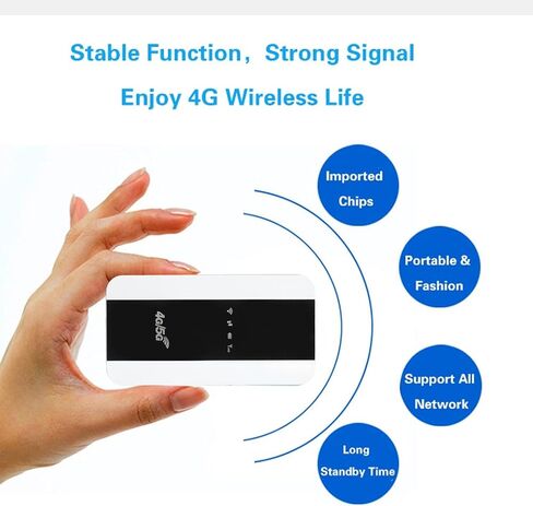 VBESTLIFE Unlocked 4G LTE Mobile WiFi Router with SIM Card Slot, 150Mbps Portable Hotspot Device, Mini Wireless Internet Modem for Travel, for America in Saudi Arabia