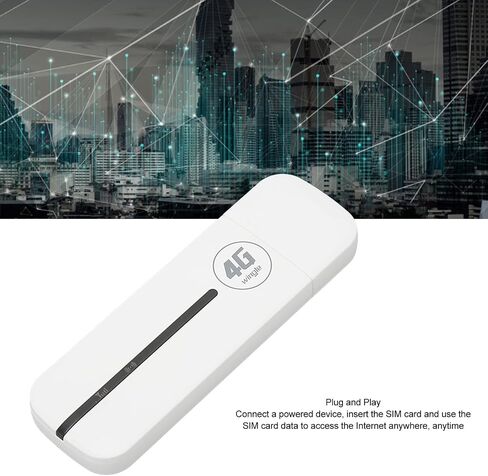 VBESTLIFE 4G LTE USB WiFi Dongle, Mobile Hotspot Router, 10 Users Portable Modem Device with SIM Card Slot for Travel, Support B1 B3 B5 B40 in Saudi Arabia