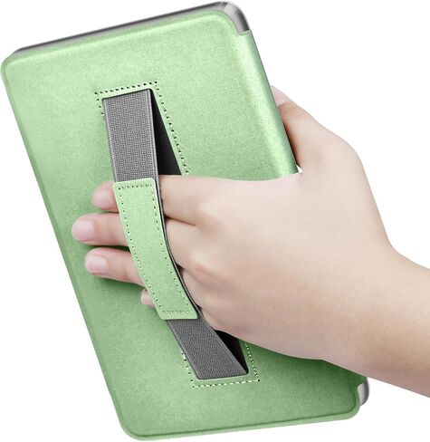 حافظة لجهاز Kindle 6 بوصات 2024 و2022 (الجيل الحادي عشر) مع ملصقات، غطاء من البولي يوريثين + ظهر شفاف صلب من مادة TPU مع حزام يد، خاصية النوم/الاستيقاظ التلقائي، ماتشا جرين in Saudi Arabia