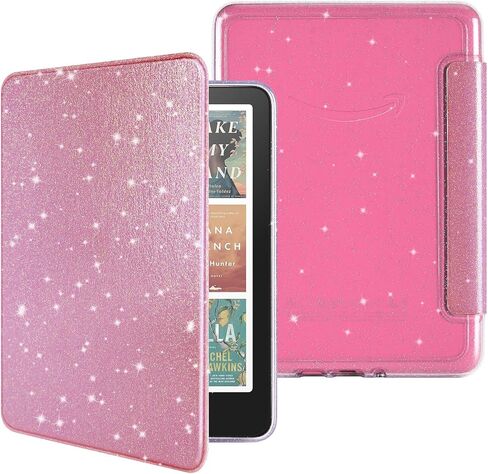 حافظة MOROCK لجهاز Kindle Paperwhite الجيل الثاني عشر مقاس 7 بوصات 2024، تناسب إصدار Kindle Colorsoft Paperwhite Signature Edition، جلد PU لامع نحيف وغطاء خلفي من الأكريليك الشفاف للكمبيوتر الشخصي، نوم/استيقاظ تلقائي، توت بري لامع in Kuwait