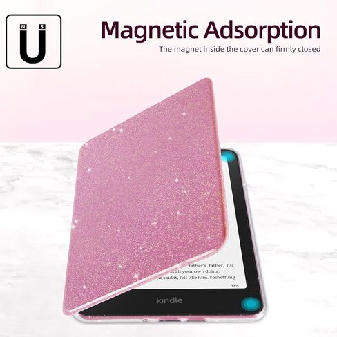 حافظة MOROCK لجهاز Kindle Paperwhite الجيل الثاني عشر مقاس 7 بوصات 2024، تناسب إصدار Kindle Colorsoft Paperwhite Signature Edition، جلد PU لامع نحيف وغطاء خلفي من الأكريليك الشفاف للكمبيوتر الشخصي، نوم/استيقاظ تلقائي، توت بري لامع in Kuwait