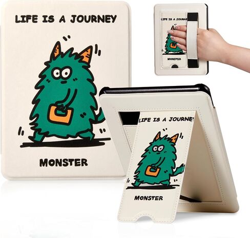 CoBak Lightweight Stand Cute Case for 7" Kindle Paperwhite 12th Gen 2024 and Kindle Colorsoft with Right Hand Strap - Compatible with iPhone MagSafe, for Samsung/Anker Wireless Charging Pads in Saudi Arabia