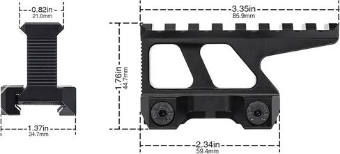 NOBUHIRO Picatinny Riser Mount، 1.5 بوصة عالي المستوى 8 فتحات 3.35 بوصة السكك الحديدية Red Dot Riser Mount لرؤية النقاط الحمراء والنطاقات والبصريات، مناسب لسكك Picatinny مقاس 20 مم in Kuwait