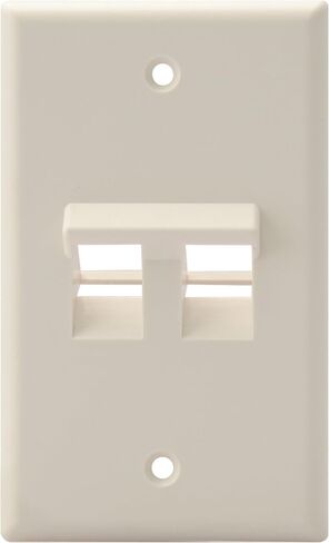 Leviton 41081-4WP Angled QuickPort Wallplate 4-Port, Single Gang, White in Kuwait