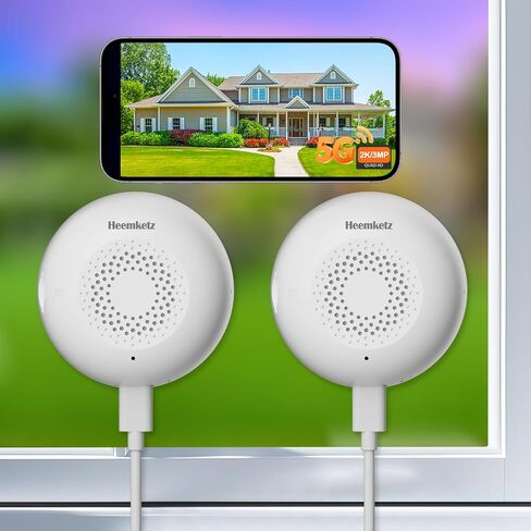 3MP Window Security Camera, 5GHz & 2.4GHz WiFi 6 Indoor/Outdoor Monitoring, Max AI Color Night Vision, 110° Wide Angle, Easy Stick-on Install, Alexa Compatible, 24/7 Recording in Saudi Arabia