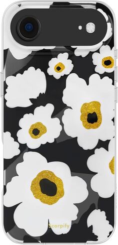 SCORPIFY for iPhone 17 Pro Case [Compatible with MagSafe] with Blue Nemophila Floral Design, Cute Clear Flower Magnetic Phone Cover for Women Girls,[Non Yellowing] Slim Bumper with Gold Accents in Saudi Arabia