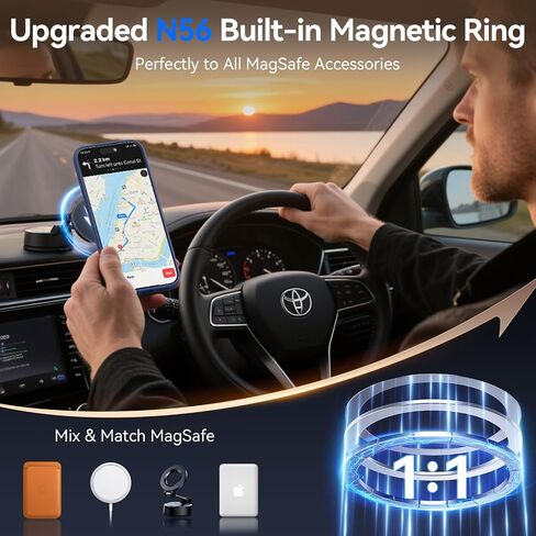 حافظة مغناطيسية مقاومة للصدمات لهاتف iPhone 17 Pro Max، [مناسبة لـ MagSafe] [تم اختبار السقوط من الدرجة العسكرية] حافظة خلفية مغناطيسية شفافة غير لامعة 17 Pro Max مضادة لبصمات الأصابع ومضادة للخدش 6.9 بوصة، أزرق in Kuwait